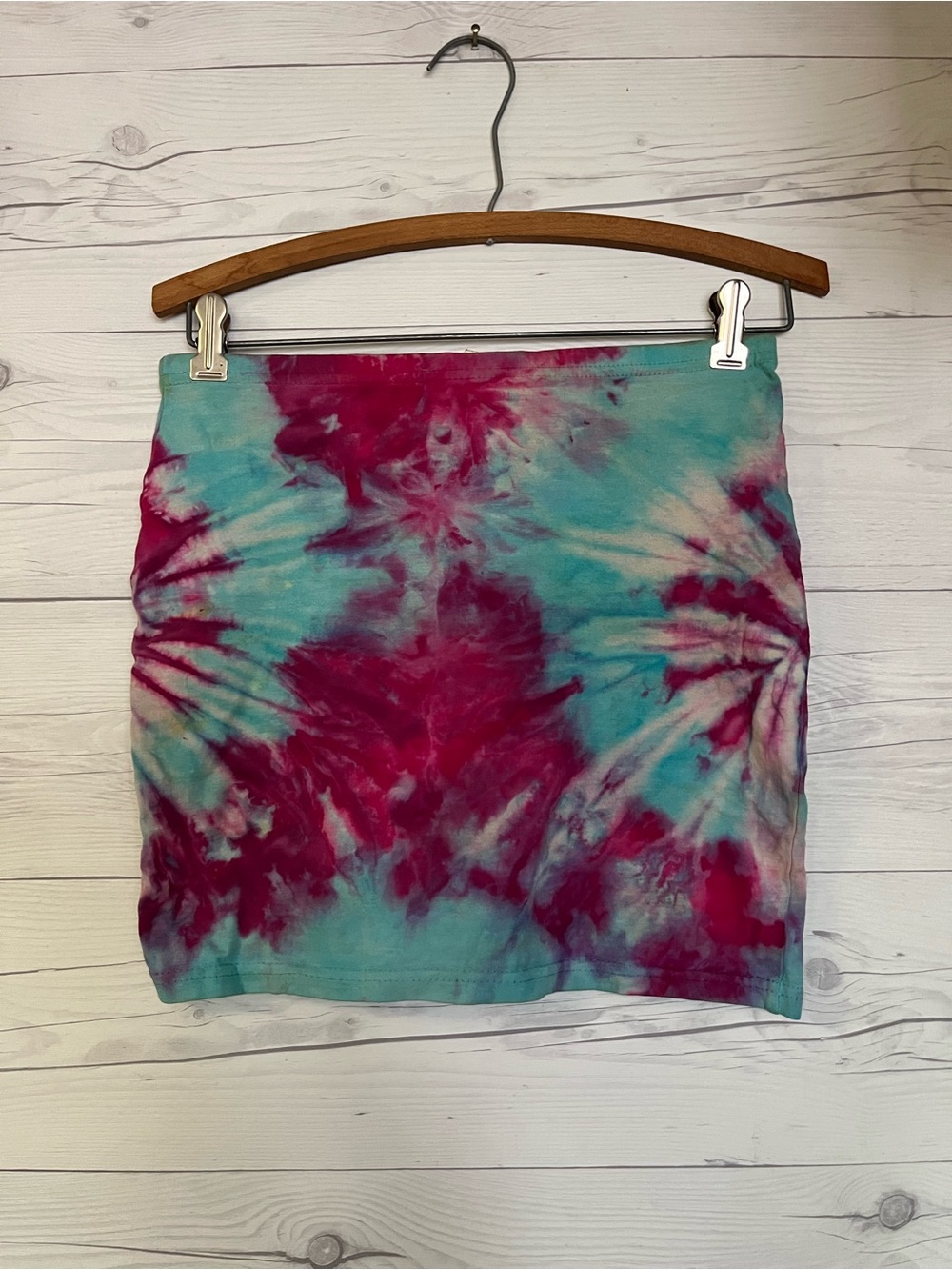 Dharma Trading Co Tie Dye Mini Skirt Tube Top Cotton Blue Purple Small